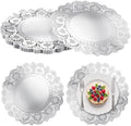 MCEAST 100 Pack Round Silver Paper Doilies 13.5 Inches Lace Paper Place Mats by MCEAST