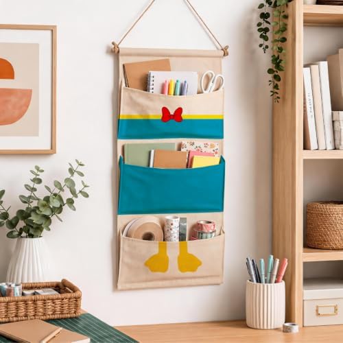 3-Pocket Hanging Wall Organizer, Cartoon Duck Design - Image 6