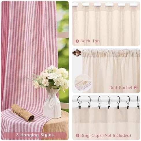 ASPMIZ Farmhouse Living Room Curtains Boho, Country Linen Curtains - Image 5
