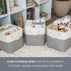 OrganiHaus 12x12 Cube Storage Bins, Rope Handles - Image 6