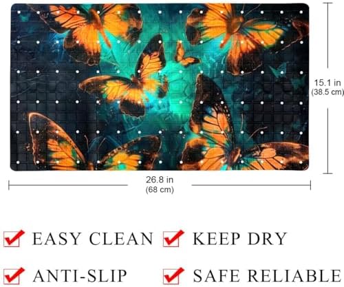 Non Slip Bathtub and Shower Mat 26.8x15.1 inch, Bath Mat - Image 3