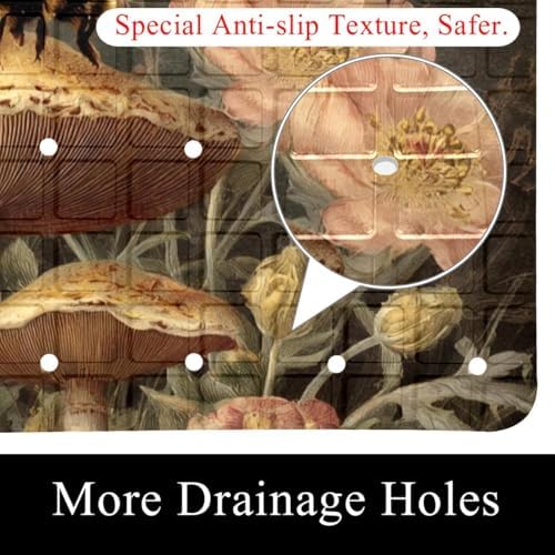 Bath Tub Shower Mat, Washable Bathtub Floor Mats, Suction Cups and Drain Holes - Image 2