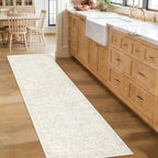 2x8 Hallway Runner Rug: Washable Vintage Floral Entryway Rugs Low Pile Non-Slip - Image 2