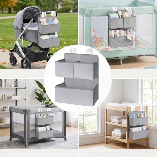 Hanging Diaper Organizer for Playpen Crib Bassinet, Non-Sagging Changing Table - Image 7