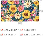 Bathtub Mat Non Slip 26.8x15.1 Inch, Daisies Sunflowers Shower Mat - Image 4