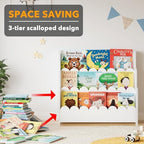 SpaceAid 3-Tier Scalloped Bookshelf, Montessori Bookcase - Image 6