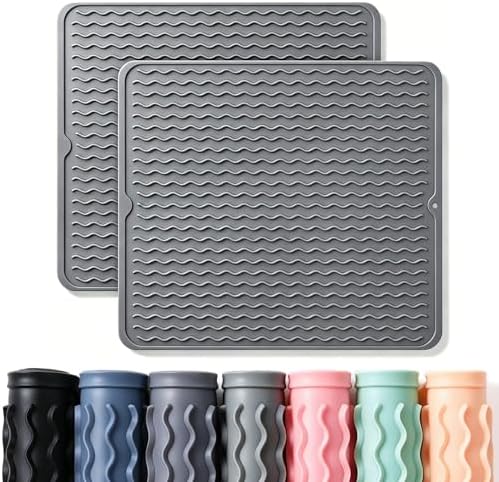 2 Pack Caketime Silicone Dish Drying Mat by CAKETIME