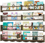 34Inch Nursery Bookshelves, Wall Floating Shelf Kids Coat Rack by Unknown