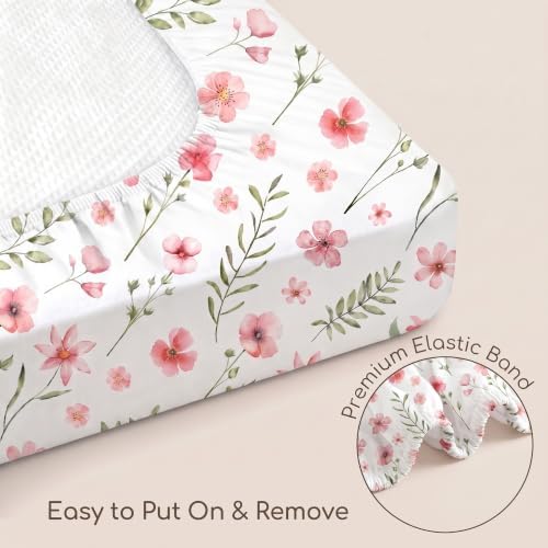 Pack and Play Mattress Sheets Fitted, 3 Pack Mini Crib Sheets - Image 5