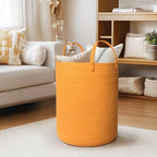 MEGASKET Large Orange Laundry Basket, XL Cotton Rope Toy Bin - Image 6