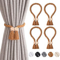 NICEEC 4 Pack Wooden Cube Magnetic Curtain Tiebacks Boho Home Decor Drape Tie by NICEEC