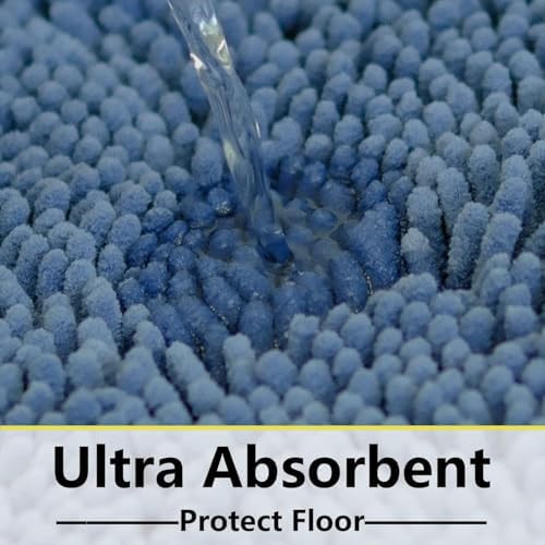 BOANKODU Bathroom Rugs 47x20, Extra Soft Absorbent Chenille Bath Rugs, PVC - Image 5