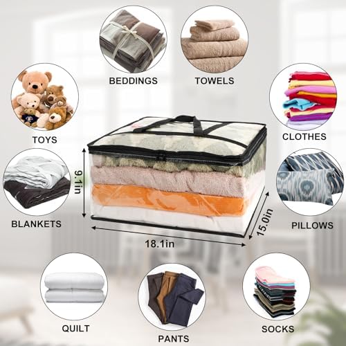 4Pack Clear Blanket Storage Bags Comforter Clothes Storage Moving Bag - Image 2