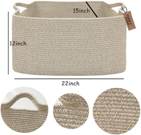 COMFY-HOMI Large Rectangular Blanket, Cotton Rope Woven - Image 4