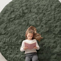 OLANLY Olive Green Round Rugs for Bedroom by OLANLY