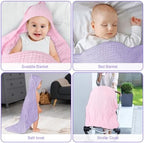 Synrroe 2 Pack Hooded Muslin Cotton Baby Towels - Image 4
