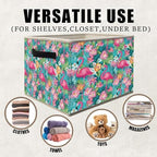 Pink Floral Flamingo Storage Bins Basket, Flamingo Gifts - Image 2