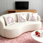 Pink Throw Pillow Covers Cute Alphabet Decorative Cushion Covers Square Letter - Image 6