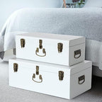 Vixdonos Decorative Metal Box Storage Trunks Set of 2 College Dorm Chest - Image 7