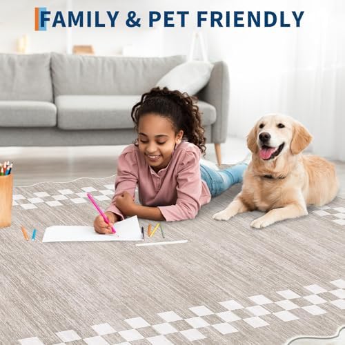 GarveeHome Small Bedroom Area Rug 3x5 Checkered Area Rug - Image 4