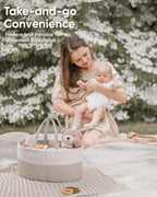 Maliton Baby Diaper Caddy Organizer, X-Large Cotton Rope, Rustic Style - Image 5