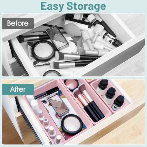 25 PCS Plastic Drawer Organizer Set, Makeup Organizers and Storage Bins - Image 4