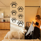 Barydat 6 Pcs Dog Room Decor Black Paw Puppy Woven Wall Hanging 3 Size Pet Wall - Image 3