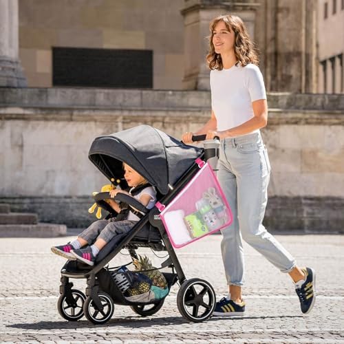 Accmor Universal Stroller Organizer, Side Sling Stroller Organizer, Mesh Cargo - Image 7