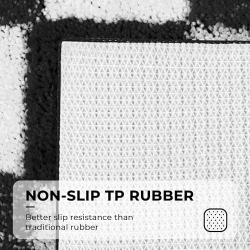 GRANNY SAYS Checkered Black Bathroom Rug, Cute Bath Mat - Image 5