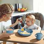 Silicone Baby Feeding Set, Divided Plate, Training Cup, Fruit Feeder & Freezer - Image 5