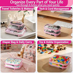 YQBRAO Clear Hard Shell Zipper Cases, 6 Multi-Size Organizers - Image 3