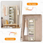 Hanging Closet Organizer 6-Shelf, Oxford Fabric Wardrobe Storage - Image 5