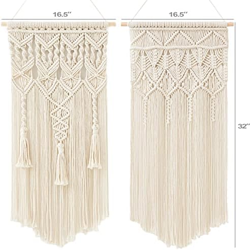 Mkono 2 Pcs Macrame Wall Hanging, Boho Woven Chic Tapestry Decor - Image 5