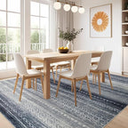 Nakagishi Boho 10x14 Area Rug Living Room Rugs Machine Washable Blue - Image 7