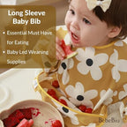 Long Sleeve Baby Bib, Waterproof Fabric, Catch-All Pocket, Baby Smock Bib - Image 3