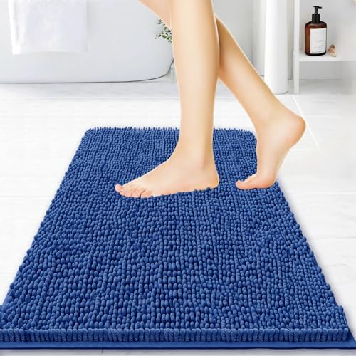 BOANKODU Bathroom Rugs 32x20, Extra Soft Absorbent Chenille Bath Rugs, PVC by BOANKODU