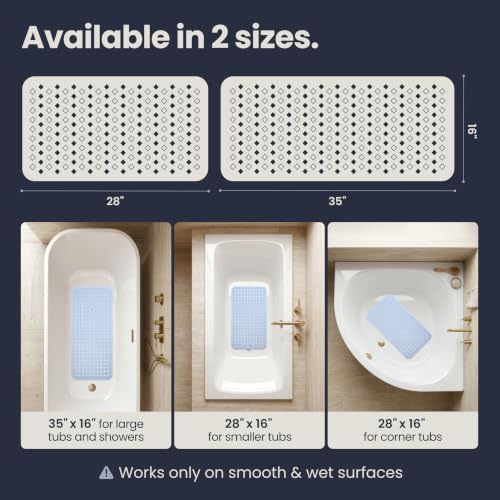 homerella Bathtub Mat Non Slip 28x16 Shower Mat Non Slip Anti Mold BPA Free - Image 5