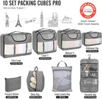 Veken 10 Set Packing Cubes for Travel Essentials, Anti-Wrinkle Buckled Suitcase - Image 2