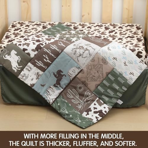 Peryiter 3 Pcs Western Cowboy Crib Sheet Set Baby Crib Bedding Set Includes - Image 5