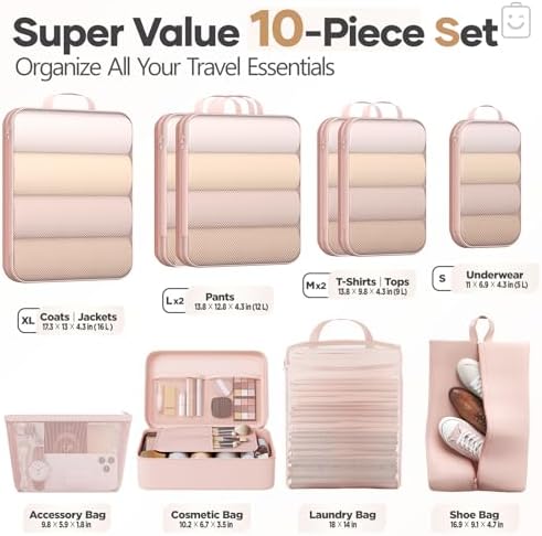 Veken 10 Set Compression Packing Cubes - Image 2