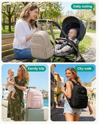 BAGSMART Baby Diaper Bag with Waterproof Pad, Coffee Brown - Image 6