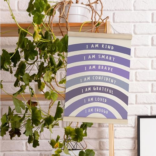 HRQKO Purple I Am Kind Smart Poster Hanger Frame, Boho Rainbow Classroom Wall - Image 3
