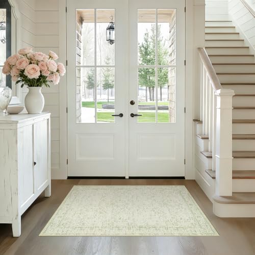 BILEEHOME Sage Green 2x3 Boho Rugs Washable Non Slip Indoor Front Door Rug - Image 5