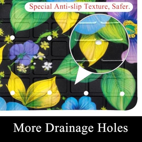 Bath Tub Shower Mat, Washable Bathtub Floor Mats, Suction Cups and Drain Holes - Image 2