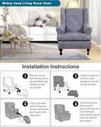 CRFATOP Wingback Chair Covers Stretch Armchair Slipcovers - Image 6