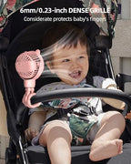 buywoo Portable Stroller Mini Fan, Small Rechargeable Personal Cooler w/ 360° - Image 2