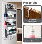 Over The Door Organizer 4 Shelves & 4 Side Pockets, Large Storage Rack - Image 2