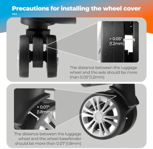 8Pcs Upgrade Luggage Wheel Covers, Travel Accessories - Image 6