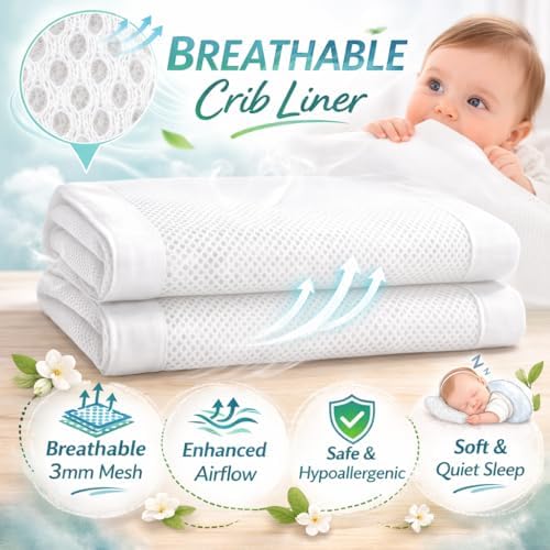 Full-Size Crib Breathable Mesh Liner, 3mm Classic Mesh - Image 6