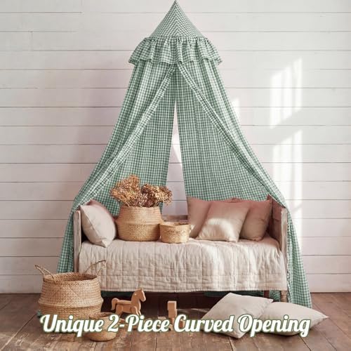 SmoothNovelty Gingham Plaid Bed Canopy - Image 4